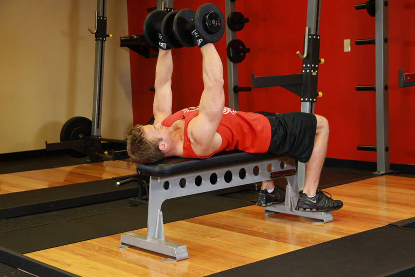 Dumbbell Bench Press end ki position