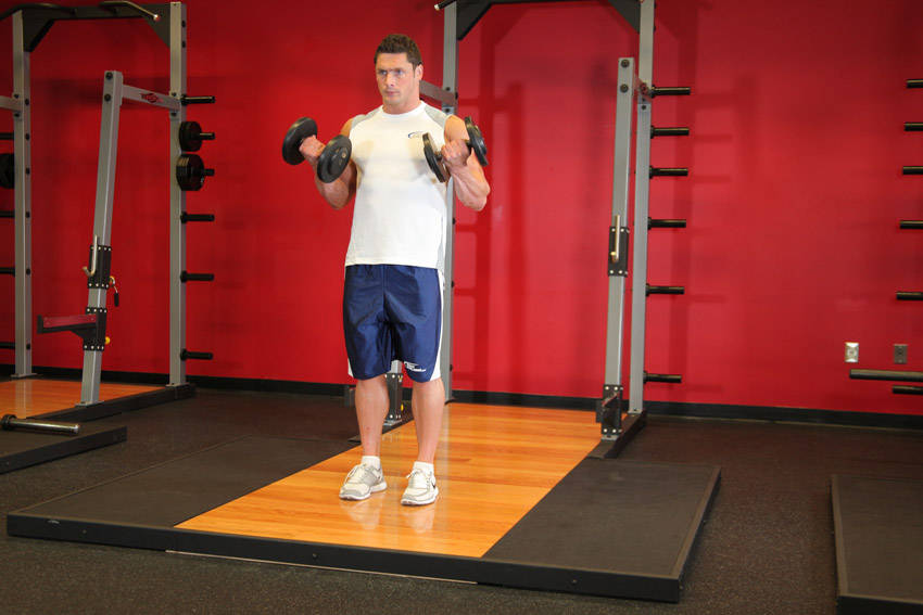 Dumbbell Curl end ki position