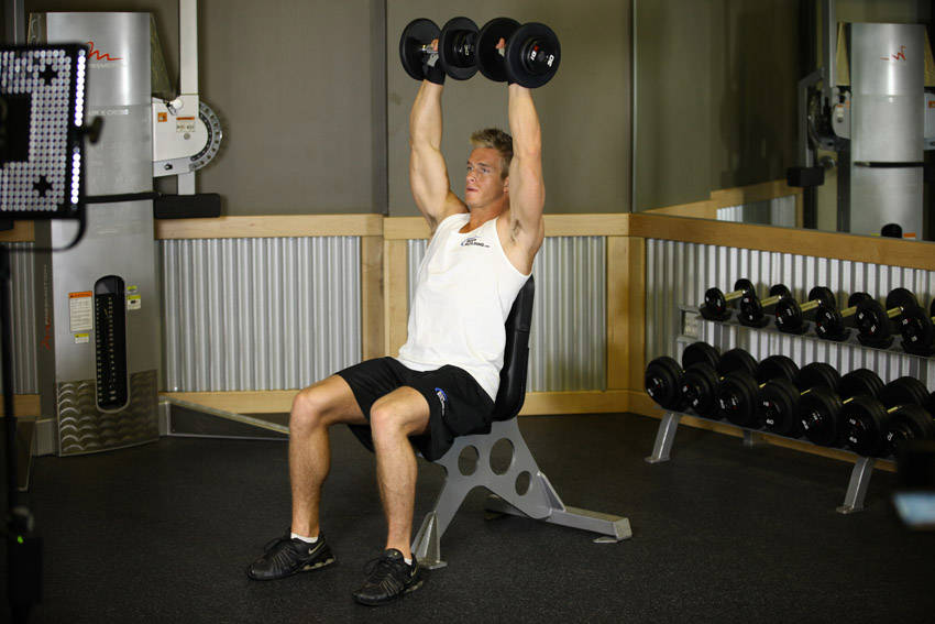 Dumbbell Shoulder Press end ki position