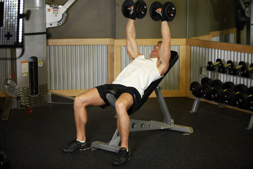 Incline Dumbbell Press end ki position