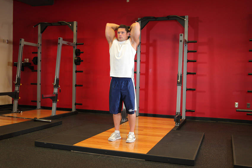 Overhead Dumbbell Extension end ki position