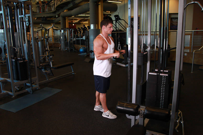 Triceps Pushdown shuru ki position